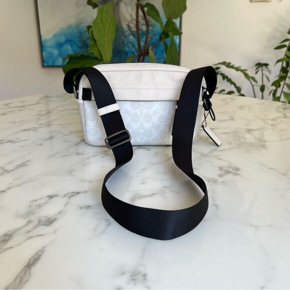 COACH Edge Crossbody In Signature Canvas & Leather 2338 Chalk White Black Bag - Picture 13 of 14